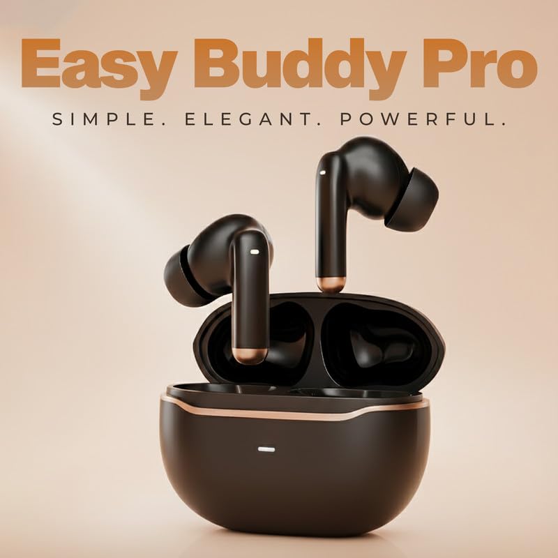 Image of Robotek EasyBuddy True Wireless Earbuds | 32 Hours Playtime, Water Resistant | Silicon mic for Crystal Clear Calling | Lightweight & Durable Design (Blue)