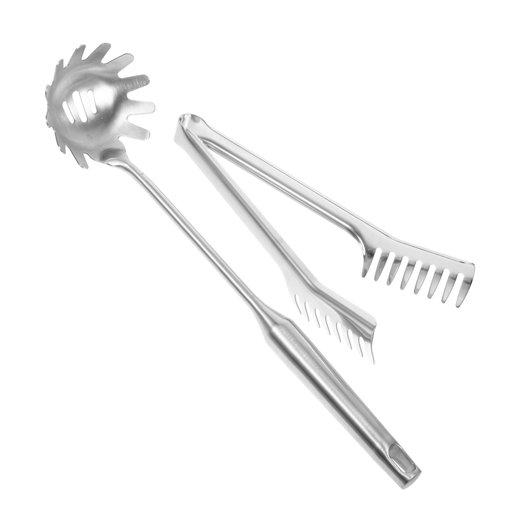 VALICLUD 2Pcs Stainless Steel Pasta Tongs Lightweight and Easy to Use Noodle Serving Utensils for Home Cooking and Salad Preparation