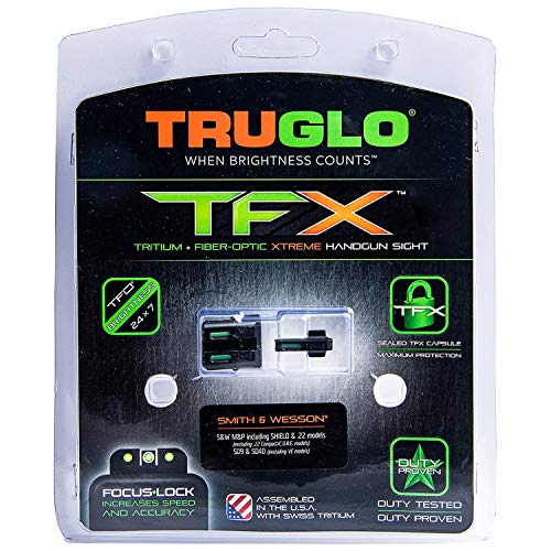 Image of TRUGLO TFX Handgun Sight | Durable Shock-Resistant Compact Brightly Glowing Tritium & Fiber-Optic Xtreme Day /Night Sight for Handguns