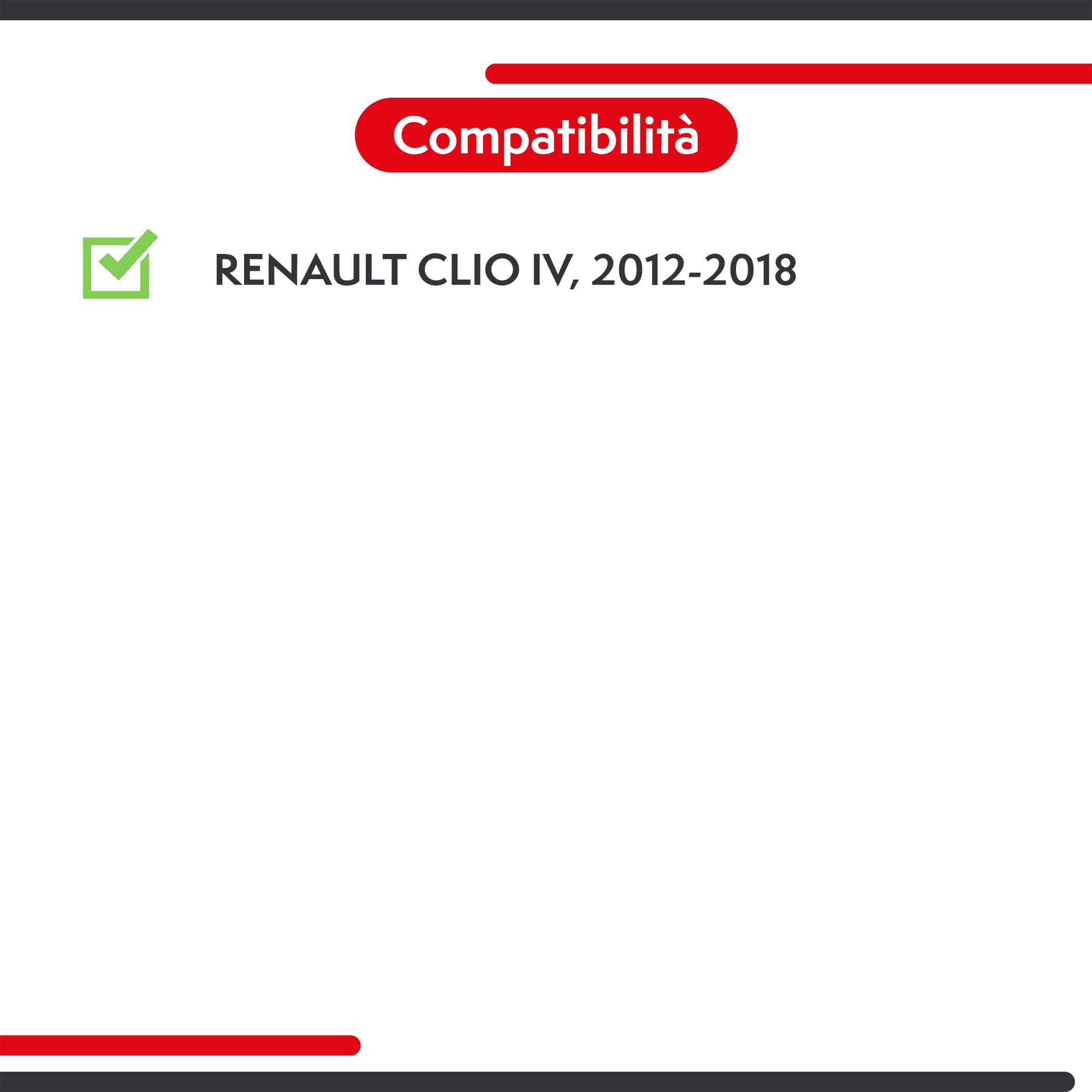 Specchietto Retrovisore Per Renault Clio IV 2012-2018, Termico, Con Freccia, Nero Opaco (Sinistra)
