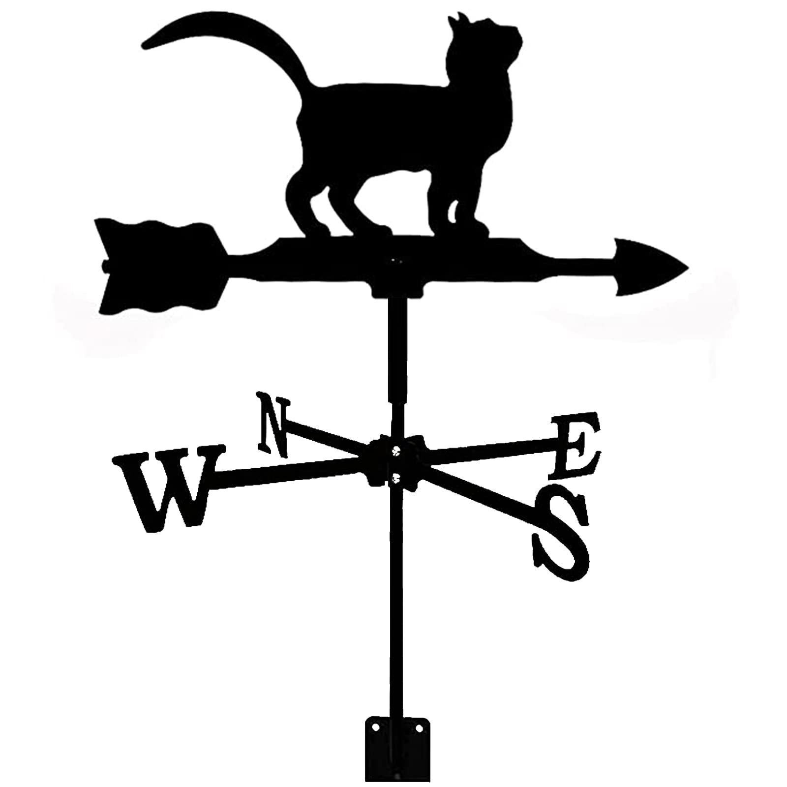 TAXXII Outdoor courtyard weather vane wrought iron Stainless Steel Weather Vane With Bracket Wind Measuring Tool Metal Direction Indicator Garden Courtyard Decoration