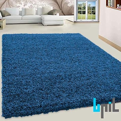 BPIL SHAGGY RUGS SOFT PLAIN Thick 5CM TWISTED PILE ANITSKID SMALL MEDIAM LARGE AREA RUGS (NAVY BLUE, 60X110CM) Cover