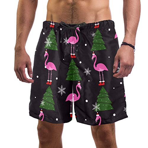 Short de bain pour homme avec doublure maille flocon de neige rose S
