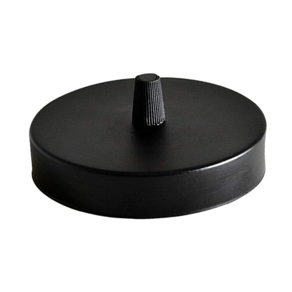 LEDSone Industrial Single Out Ceiling Rose Light Fitting Ceiling Canopy Light Kit 120mm for Pendant Light Ceiling Light Wall lamp Chandelier, Black Single Hole with Ceiling Plate Bracket