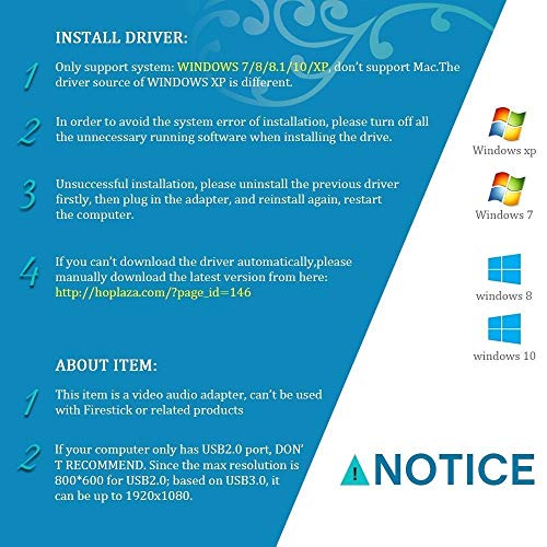 Image of MICROWARE USB 3.0 to HDMI, HD 1080P Video Converter USB to HDMI Adapter with Audio Output Multiple Monitors Compatible with Laptop HDTV TV PC with Windows XP /7 /8 /8.1 /10[Not Support MAC