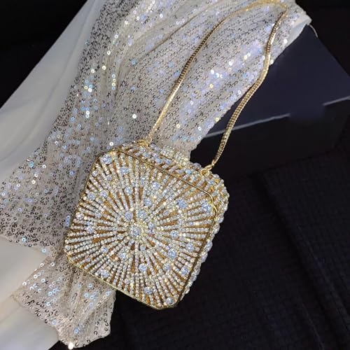 パーティバッグ　結婚式　クラッチ　ラインストーン　スワロフスキー　ショルダー クラッチバッグ(パーティバッグ) ラインストーン シルバーグレー