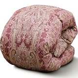 昭和西川 羽毛布団 日本製 ドイツ産最高級ホワイトマザーグース95％ 1.2kg 羽毛たっぷり ダウンパワー440 抗菌防臭 ヨーロッパ羽毛発祥の地ドイツ産ダウン使用 掛け布団 冬 立体キルト シングル シングルロング ピンク 3011199701040