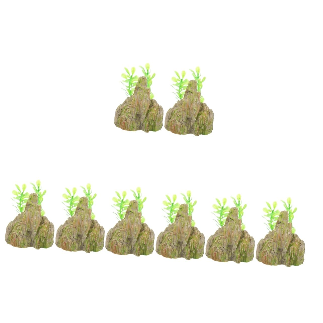 BESPORTBLE 4 Juegos Pecera Rocalla Paisajismo Planta Roca del Acuario Agua Equipo Decoración Pecera Adornos Pecera Decoraciones De Peceras Cueva De Piel De Pescado Resina 2 Piezas * 4