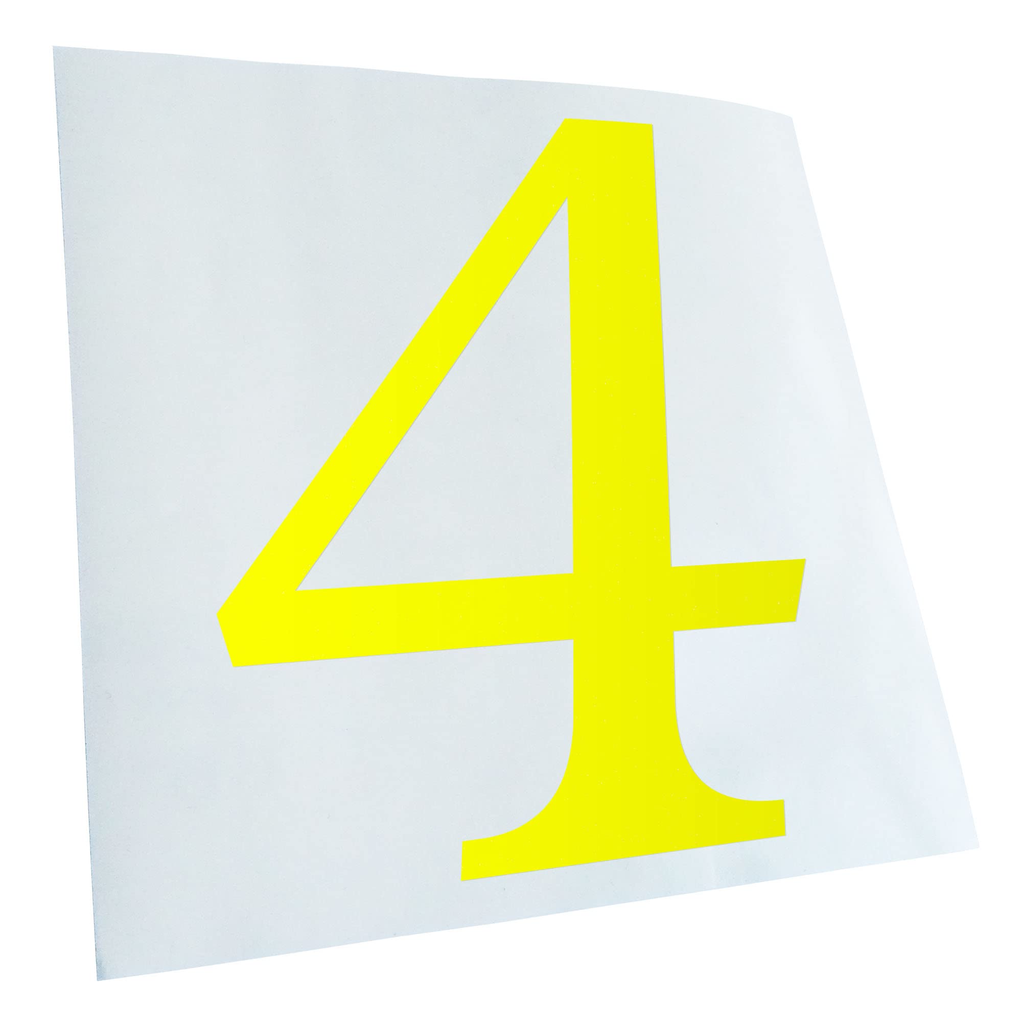 Kiwistar - Car Sticker - Neon Yellow - 40 x 32 cm Number 4 - Numbers - Rear Window Car Sticker Weatherproof for Car Truck Moped Truck - Sticker Exterior Self-Adhesive Tuning Accessories for Window