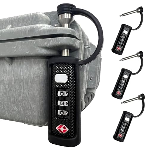 Pacote com 4 fechaduras de arma aprovadas pela TSA, fechaduras resistentes para estojo de arma, cadeados à prova de corte para pistolas e rifles, estojos de pistola rígidos para armas de fogo, estojo