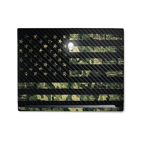 Image of MightySkins Carbon Fiber Skin Compatible With Alienware M18 R1 (2023) Full Wrap Kit - American Camo | Protective, Durable Textured Carbon Fiber Finish | Easy To Apply & Change Styles | Made in the USA