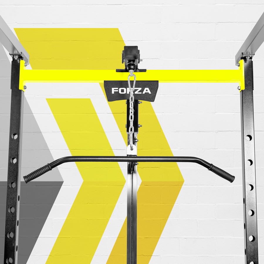 FORZA Power Rack con barra per trazioni, barre per dip, ganci a J e ganci di sicurezza, gabbia per squat resistente per allenamento in casa e in palestra
