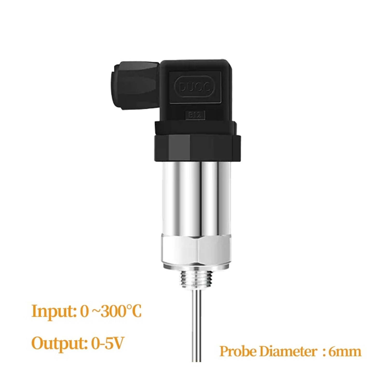 Sensor de Temperatura PT100, sonda Acero Inoxidable 304, Rosca M20*1.5, 4-20 mA, 0-10 V, 0-5, convertidor señal RS485(0-300c to 0-5v,200mm)