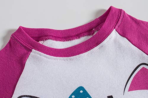 Image of Babyroom Girls Matching Doll&Toddler 4 Piece Cotton Pajamas Toddler Christmas Sleepwear