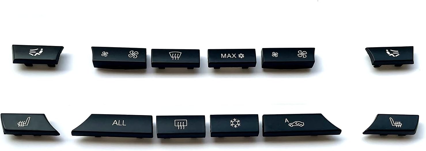 Air Conditioning A/C Vent Button AC Heater Climate Control Key Caps Interior Repair Kit Replacement for BMW 5 6 7 M5 M6 F02 F06 F10 F12 61319313923(12 Key/Set)
