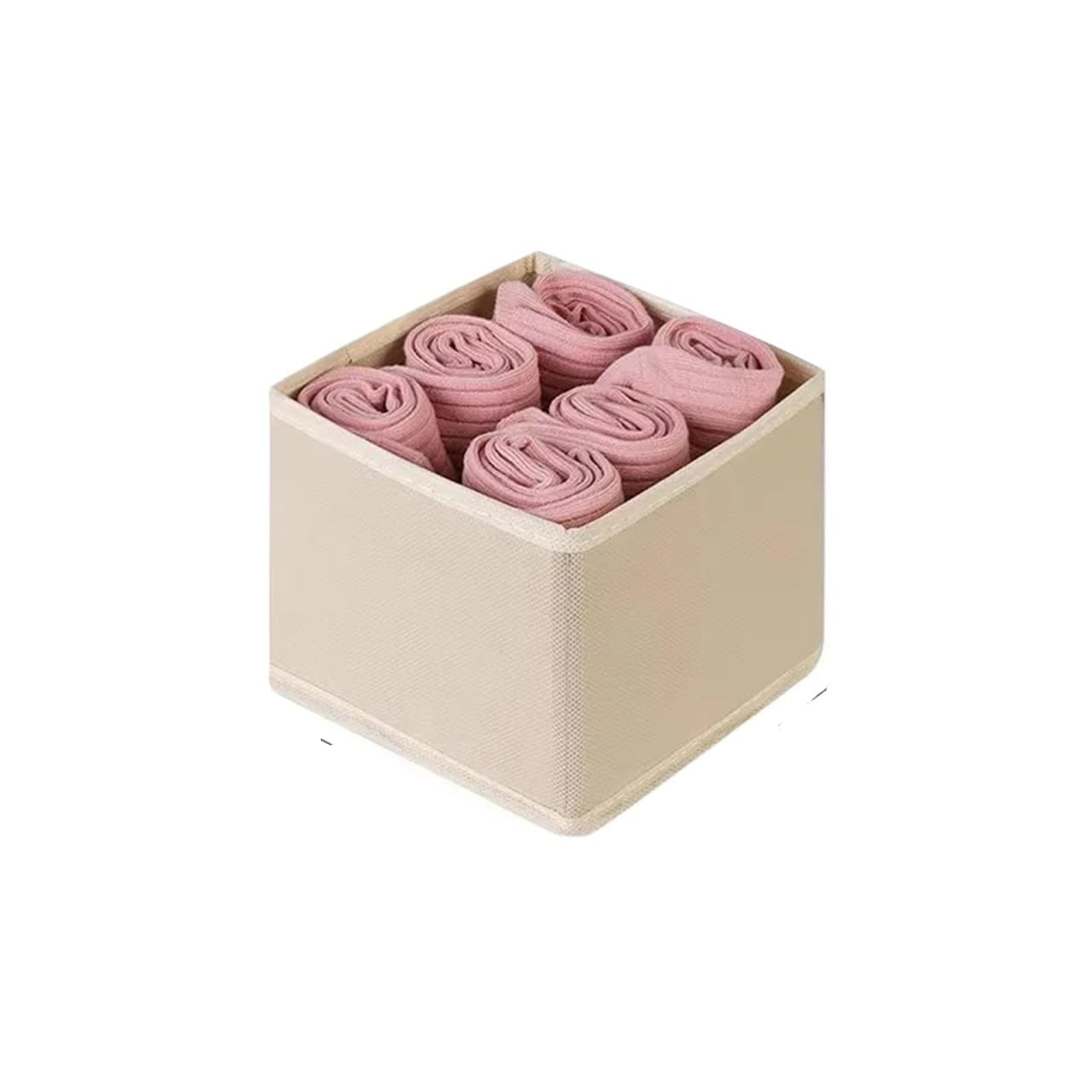 QMVDOJR Foldable Drawer Organizers Clothing Socks Storage Box Wardrobe Closet Underwear Boxes Organizer Organization(Beige-S)
