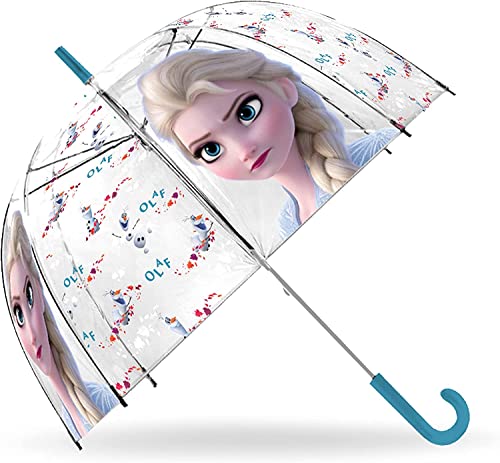 HOVUK® Disney Frozen II Parapluie dôme transparent pour enfants avec personnage imprimé Disney La Reine des Neiges II Taille 45,7 cm, transparent Cover