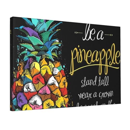 Toile ananas colorée pour décoration murale de chambre cocooning