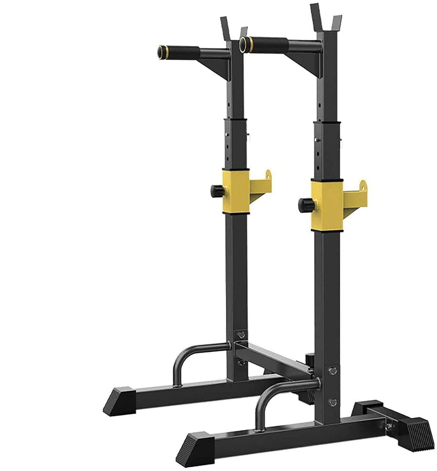 Soporte Ajustable para Sentadillas con Barra, Carga máxima de 250 kg, Soporte Multifuncional con Barra de dominadas para Gimnasio en casa, Soporte Seguro y Estable para Banco de Prensa.