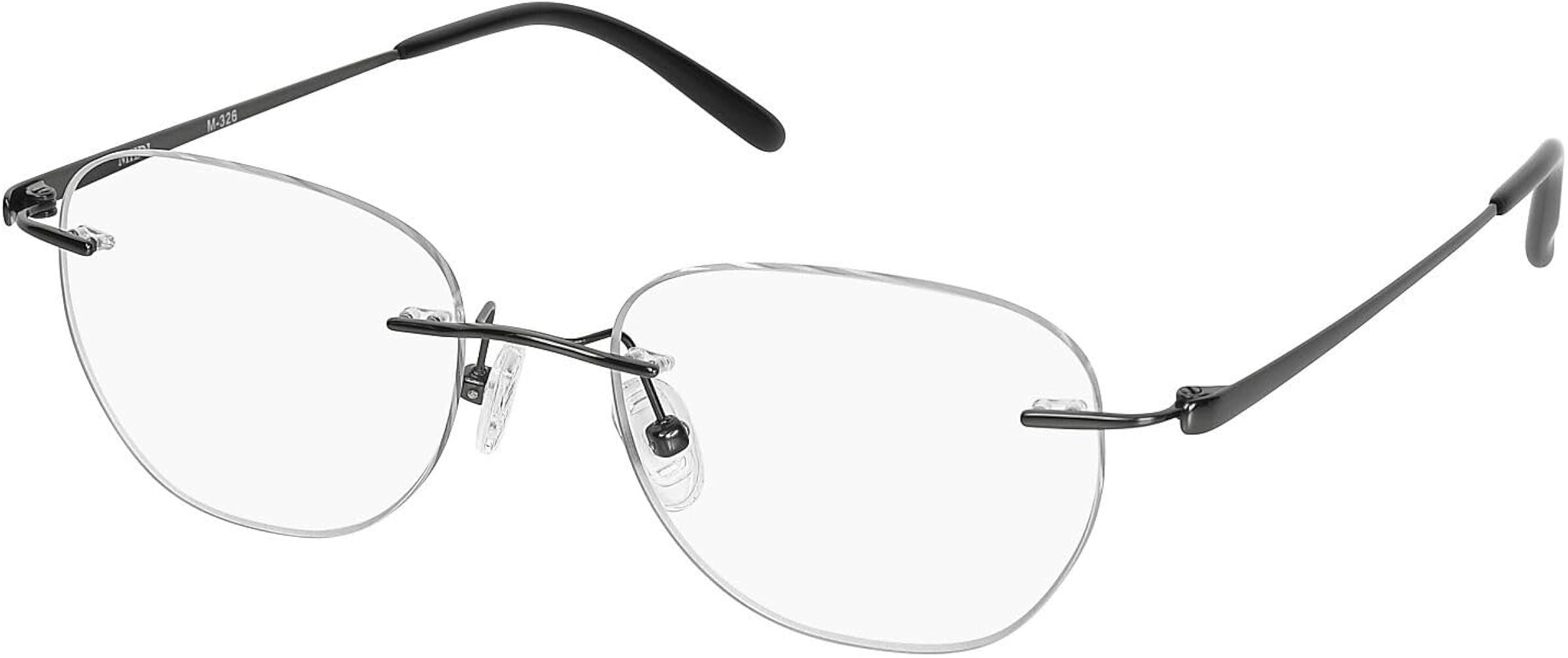 Amazon.co.jp: [MIDI ミディ] フチなしメガネ 丸 ブルーライト 細い