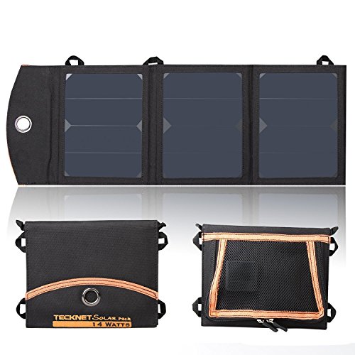 TeckNet Ultra-Compact 14W Dual-Port Solar Charger with BLUETEK Smart Charging Technology