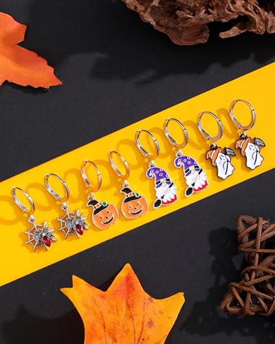 Jannisa 16 Pairs Hypoallergenic Holiday Small Hoop Dangle Earrings For Women Halloween Christmas Earrings For Girls Fall Thanksgiving Earrings Teacher Earrings St. Patrick'S Day Earrings 4Th Of July Earrings thumb #1