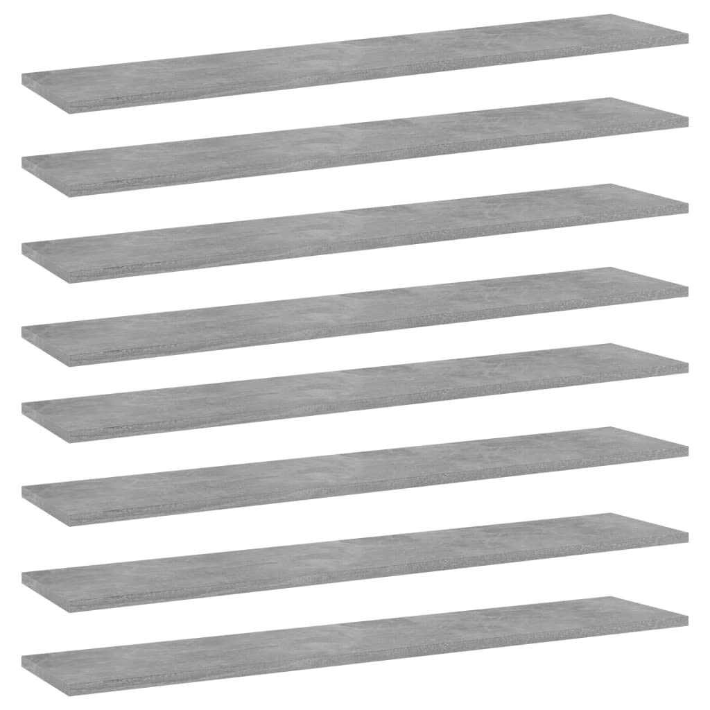 vidaXL Bookshelf Boards 8 pcs Concrete Grey 100x20x1,5 cm Engineered Wood โ image 1