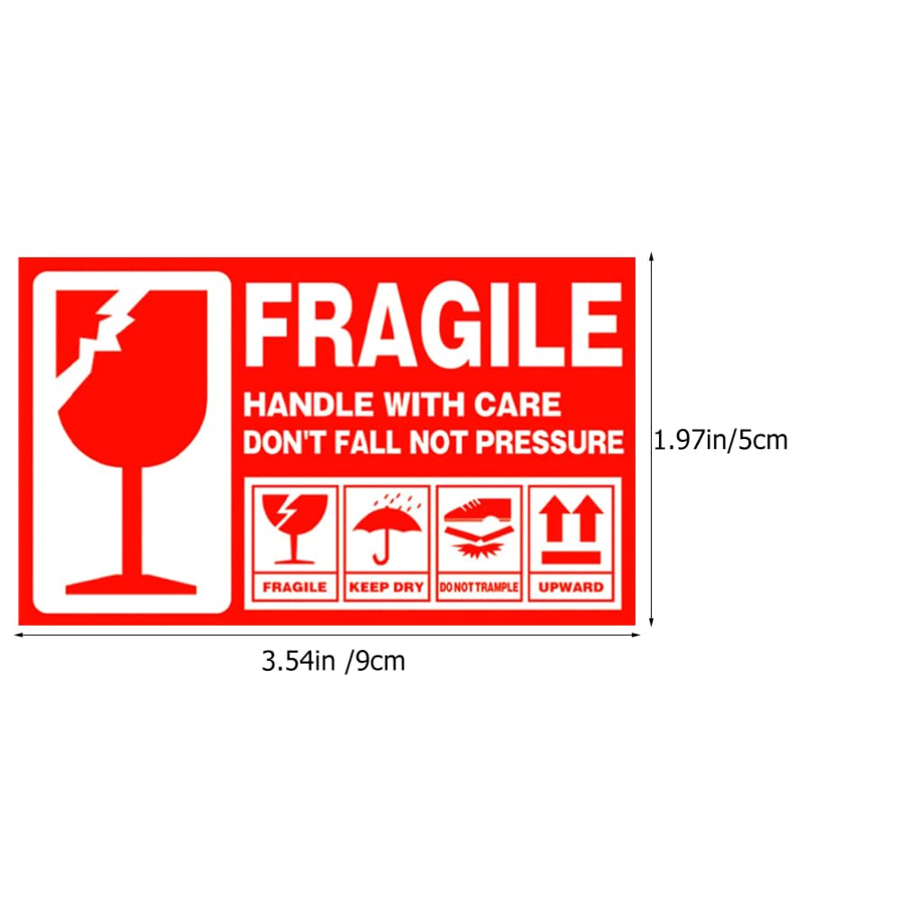 TEHAUX 500pezzi Etichette Fragile Adesive Per Scatole Di Spedizione Avvertimento Di Carico Fragile Etichette Autoadesive