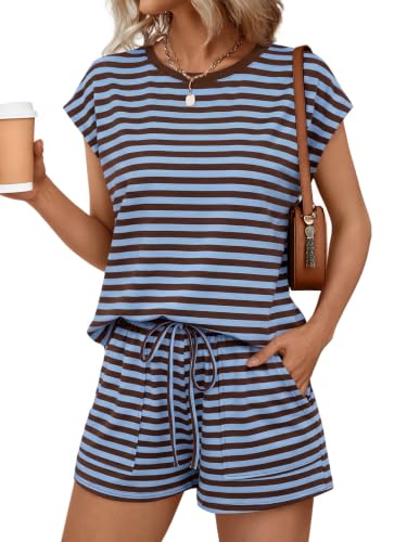 Image of AUTOMET Womens 2 Piece Summer Matching Lounge Short Sets with Pockets