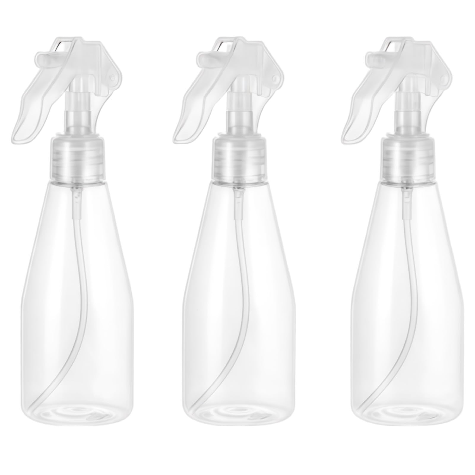 VANTOBEST 3PCS 200ml/7oz Clear Plastic Spray Bottles Empty Fine Mist Trigger Heavy Duty Sprayer Pressure Nozzle Bottle Watering Squirt Bottle for Hair