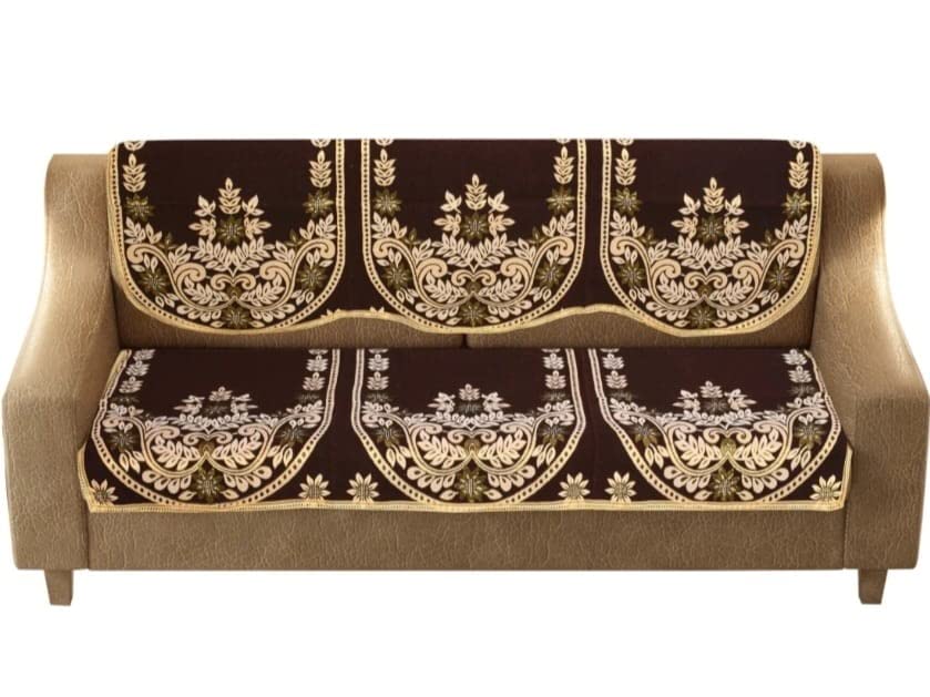 SPIEx-cell Excell loomtex Presents dmass_Sofa Cover 2 pcs of Exclusive Royal Look Velvet Sofa Cover Set of Heavy Fabric 500 TC Floral Design 3 Seater Sofa Cover -|| Set of 2 Piece ||-image-22