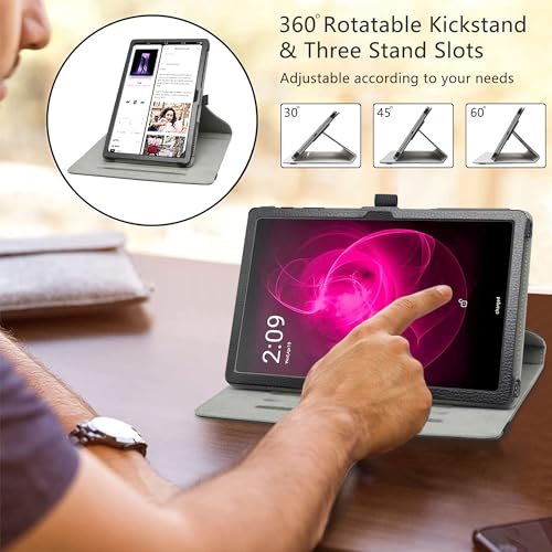 Funda de tablet T-Mobile REVVL TAB 5G negra resistente con giro 360 4