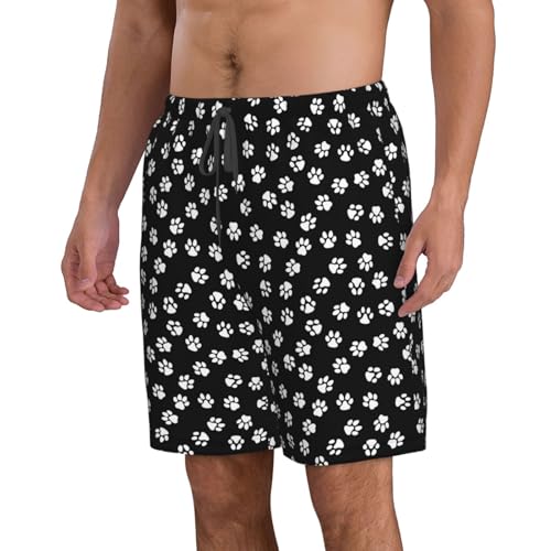 Paw Print Print Mens Casual Shorts Drawstring Summer Beach Stretch Shorts Novelty Swimtrunks2