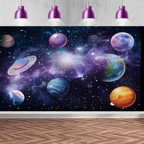 Fondo fotográfico espacial galaxia 7x5ft para fiestas miniatura 1