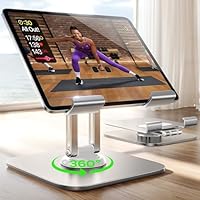 LISEN Foldable iPad Stand - Rotating Tablet Holder for Desk, Portable Monitor Stand for 4.7\"-12.9\" Devices
