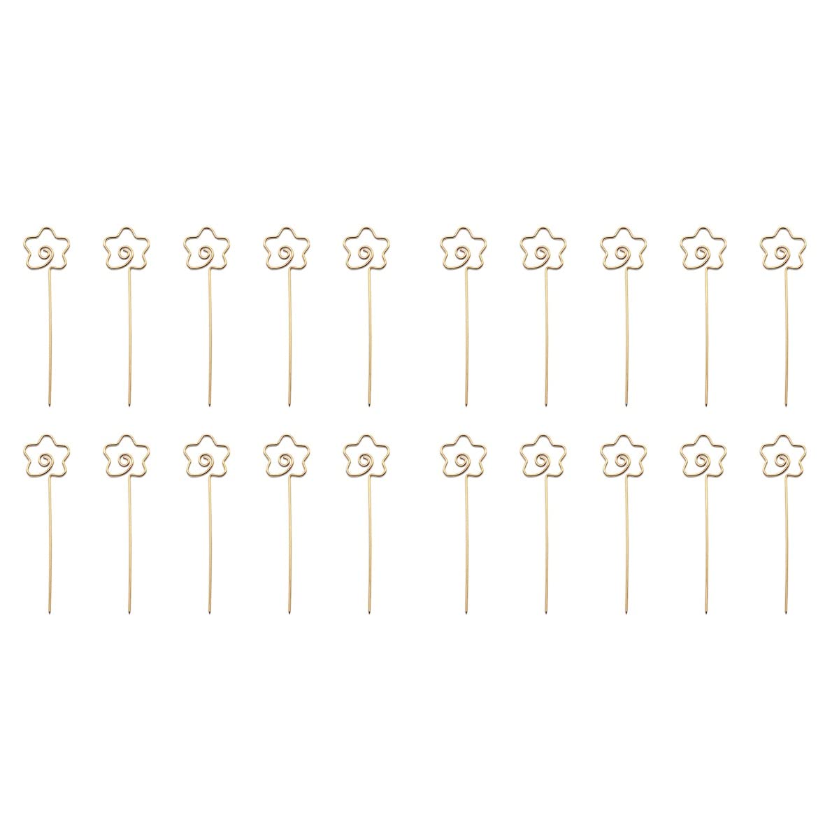 Luxshiny 20pcs Stainless Steel Fruit Picks, Star Cake Forks, flower Cocktail Dessert Forks, Metal Cake Cupcake Topper for New Year Banquet Party Cafe Bar Seafood Cocktail Dessert