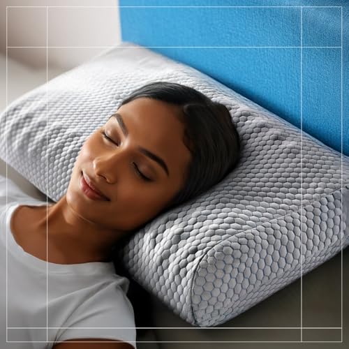Image of Duroflex Dual Support Orthopedic Memory Foam Pillow, Dual-Sided, Cooling Ice Dough Core | Arctic Ice Fabric | Orthopedic Neck & Spine Pain Relief | (23 x 14 Inch, White) | 1 Year Warranty