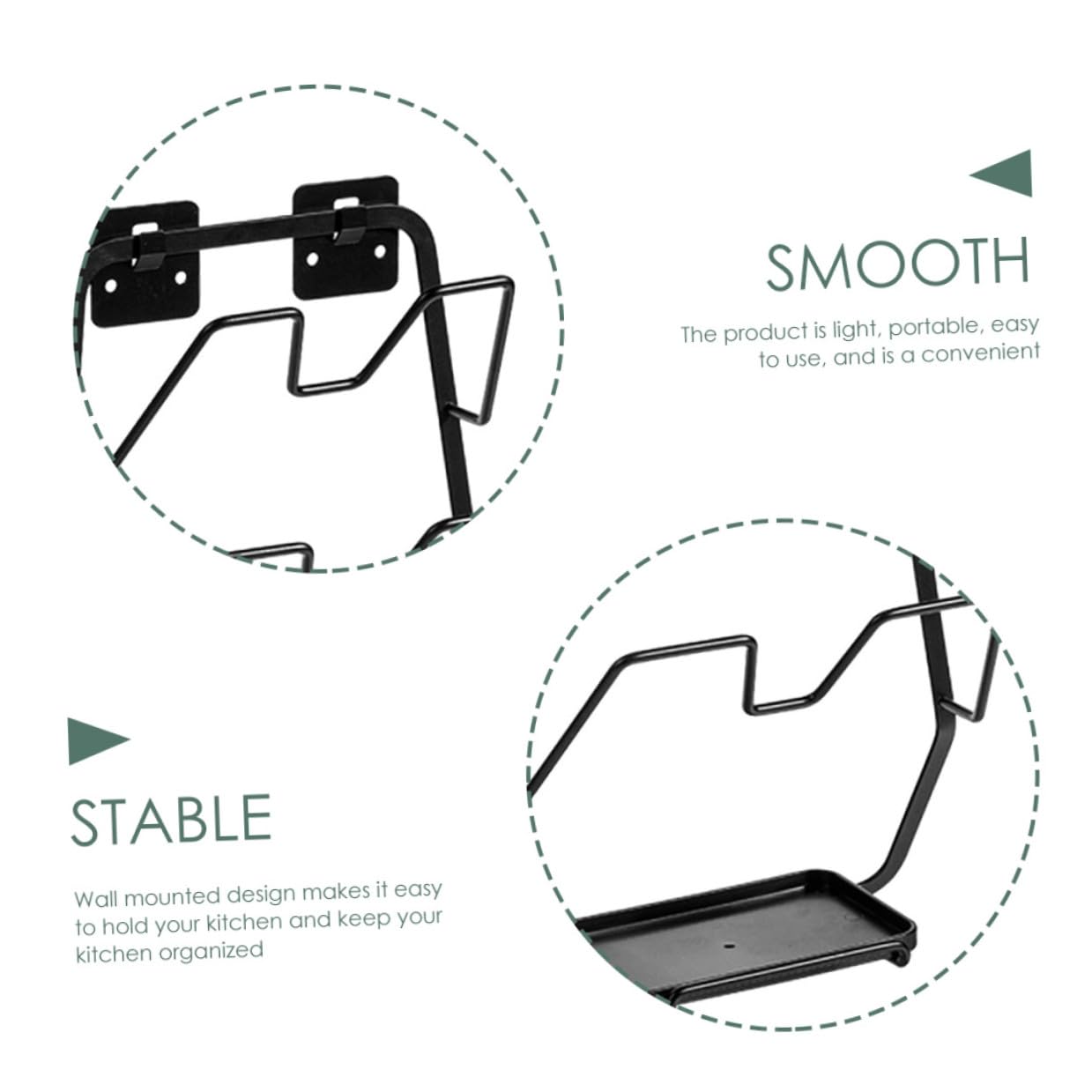 Support Mural Cuisine pour Couvercle de Casserole et Planche à Découper Organisateur Suspendu Pratique Rangement pour Ustensiles Compatible Murs Lisses Noir