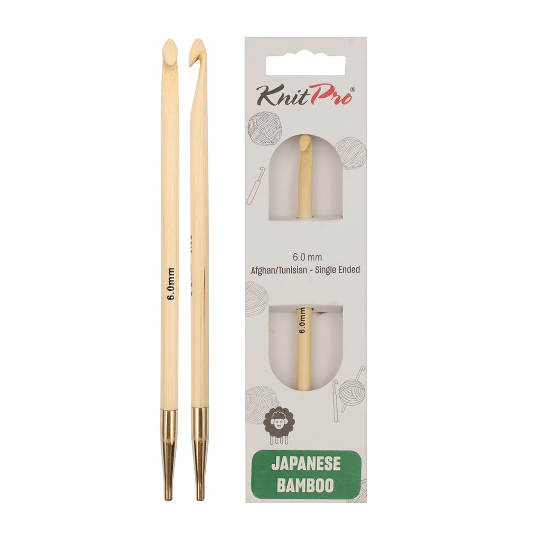 KnitPro Bamboo Afghan/Tunisian Crochet Hook | 6.00mm