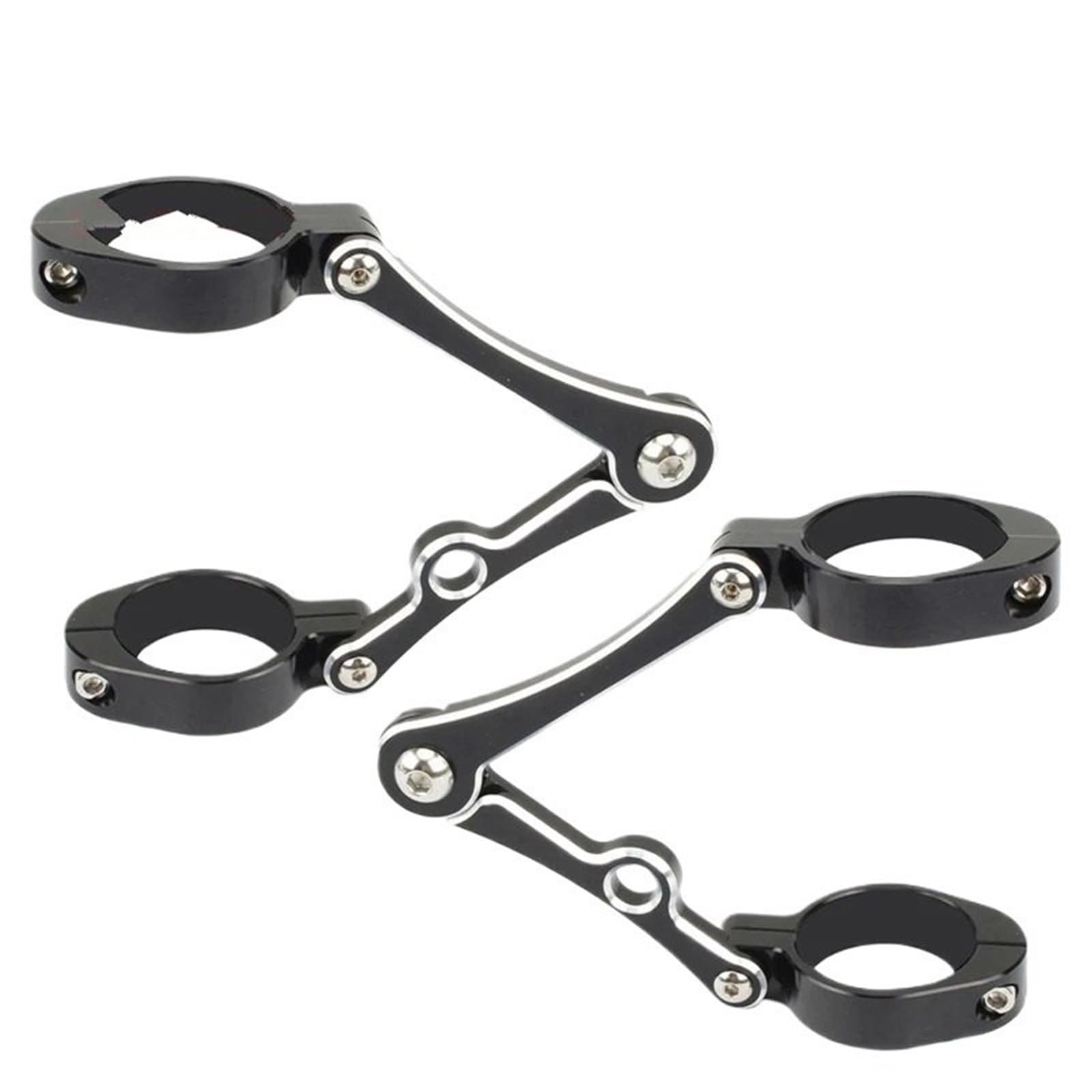 33mm-58mm Headlight Bracket Mount Clamp Fork Tube Light Holder 54mm 49mm Motorcycle Bobber Universal headlamp Bracket(37-41mm Black White)