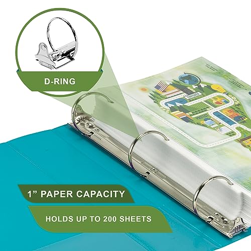 Image of Samsill Plant-Based 2 Inch Durable Round Ring, View Binder, Eco-Friendly, USDA Certified Biobased, Single, Turquoise