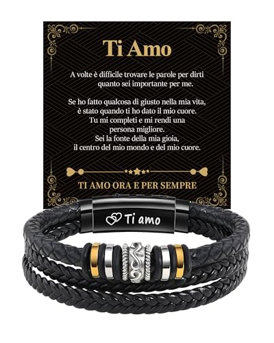 Cheerslife Regalo Uomo Bracciale Uomo Regalo Fidanzato Marito Idee Regali
