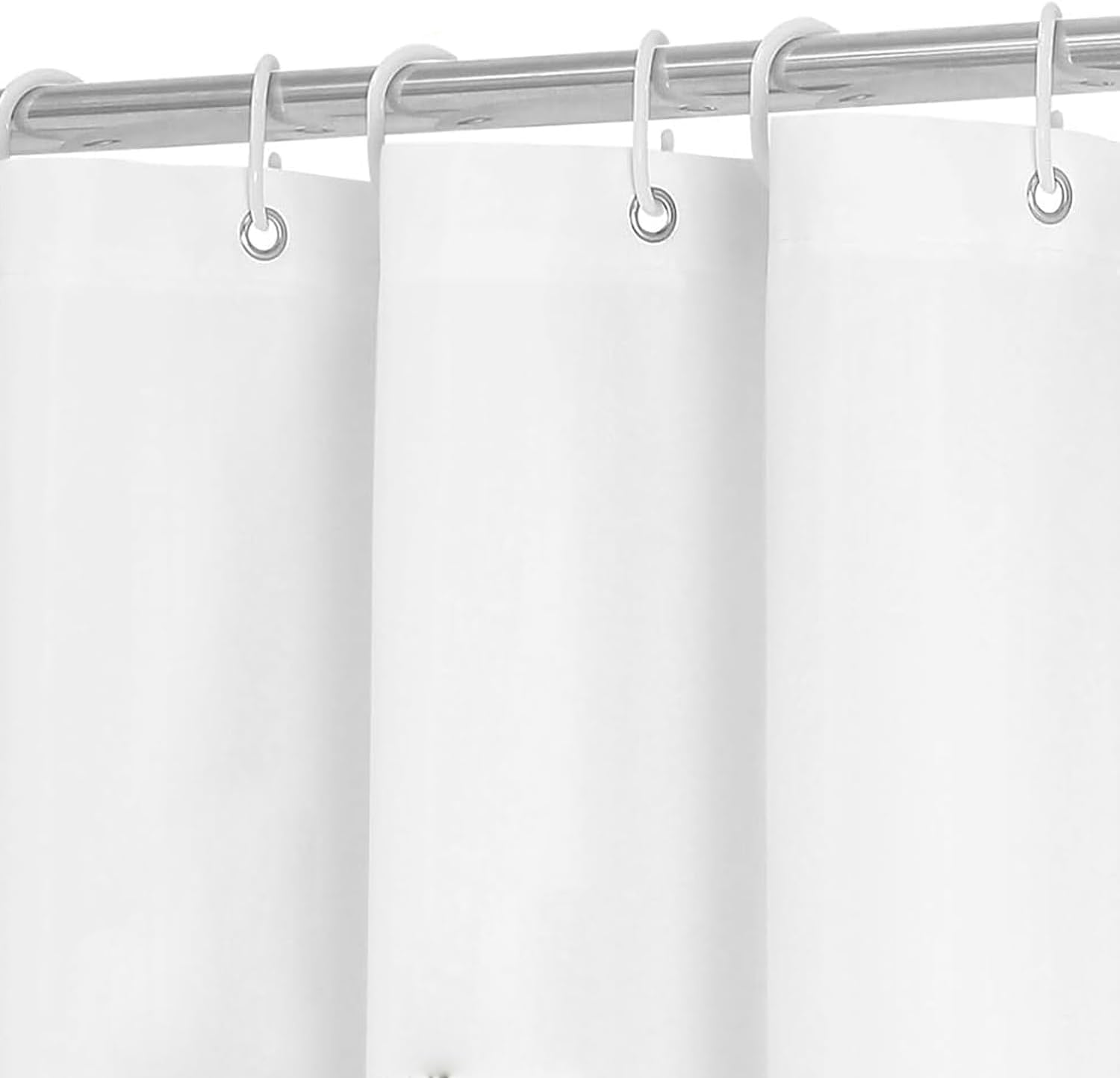 White Fabric with Red Scalloped Border Shower Curtain,Boho Chic Cloth Shower Curtain for Bathroom Showers,72 x 84 Inches