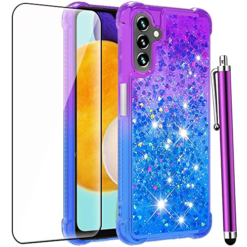 Coque Samsung Galaxy A13 5G avec verre trempé violet et bleu