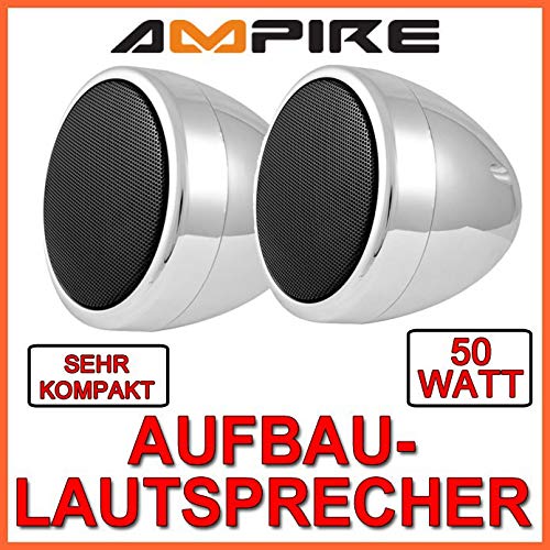 AMPIRE Premium Aufbaulautsprecher, 7cm, verchromt - QX75-CHR