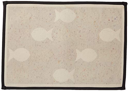 Petrageous 12089 Kool Fish Tapestry Dog And Cat Non-Skid Machine Washable Mat For Pet Feeding Areas With Rubber Backing 13-Inch By 19-Inch For Dogs And Cats, Grey #TOP1