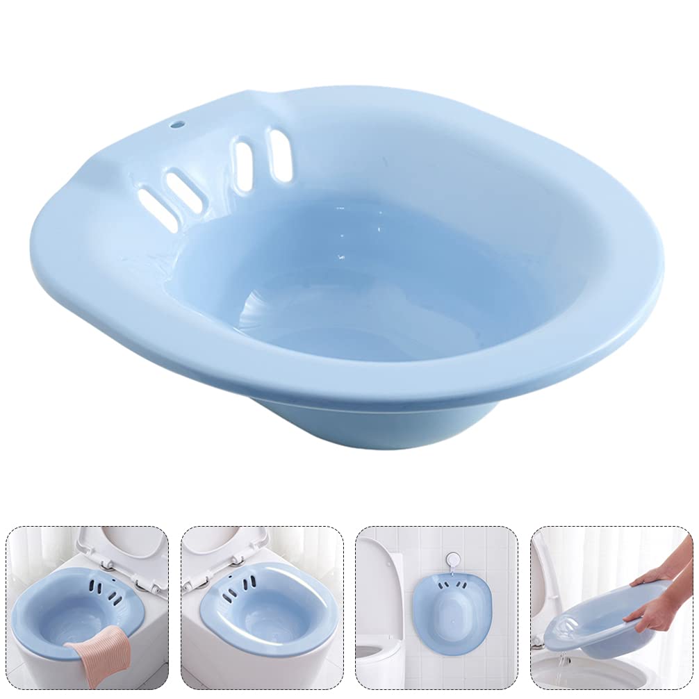 Angoily 1PC Sitz Bath Toilet, Perineal Soaking Bath, 15.5*14.37in Over The Toilet Perineal Soaking Bath for Hemorrhoid Relief Pregnant Women Elderly Patient Care Basin Bathtub