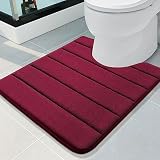 Buganda Memory Foam U-Shaped Contour Toilet Rugs, Non Slip Absorbent Toilet Mat, Thick Soft Washable