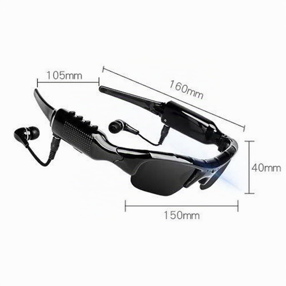 Bluetooth-Sonnenbrille, 5 m, mit Micro-SD-Karte, erweiterbar bis zu 32 GB mit MP3 + Bluetooth + Kamera + Video-Funktionen