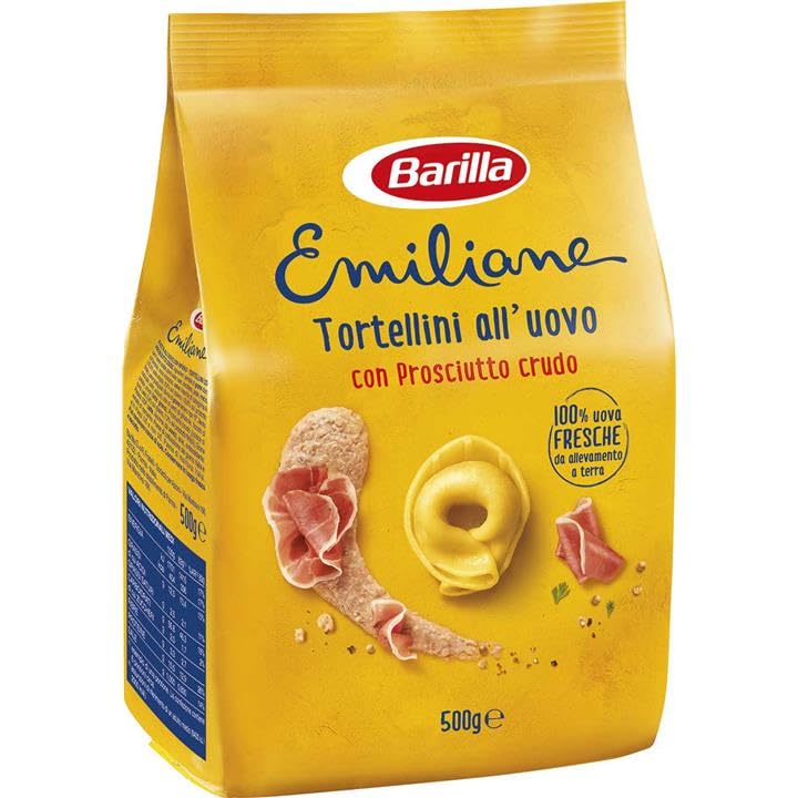 Pasta Baril all' Uovo Ripiena Le Emiliane Tortellini con Prosciutto Crudo, Pack 4 Pezzi da 500 gr